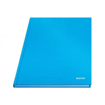 LEITZ Solid Notizbuch A4 liniert Schwarz 80 Blatt Hardcover fadengebunden mit Gummiband, Stifthalter, Lesezeichen und Innentasche 46640030