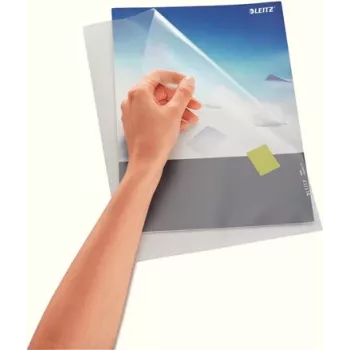 LEITZ Standard A4 Dokumentenhülle, Polypropylen, genarbt, blau, 0,13 mm, oben und seitlich offen, dokumentensicher, Daumenausschnitt 4000-00-35