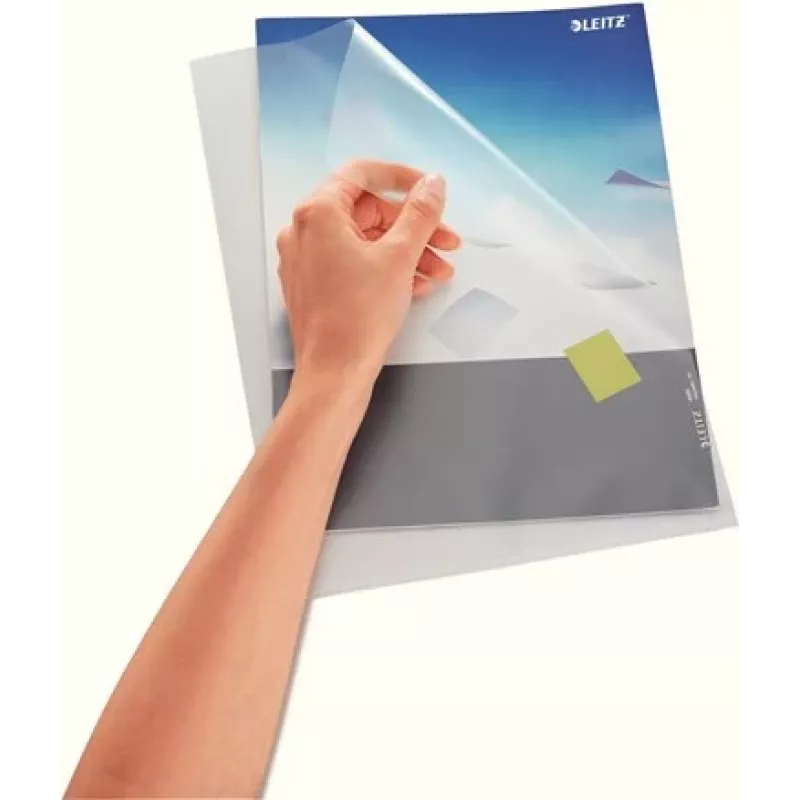 LEITZ Standard A4 Dokumentenhülle, Polypropylen, genarbt, blau, 0,13 mm, oben und seitlich offen, dokumentensicher, Daumenausschnitt 4000-00-35