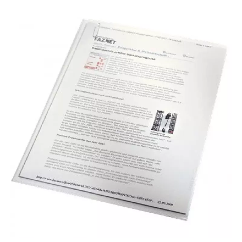 LEITZ Standard A4 Dokumentenhülle, Polypropylen, genarbt, blau, 0,13 mm, oben und seitlich offen, dokumentensicher, Daumenausschnitt 4000-00-35