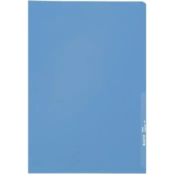 LEITZ Standard A4 Dokumentenhülle, Polypropylen, genarbt, blau, 0,13 mm, oben und seitlich offen, dokumentensicher, Daumenausschnitt 4000-00-35