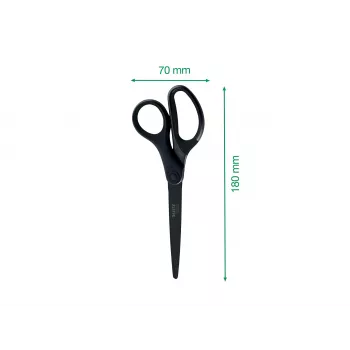 Leitz Titanium Quality Schere 180 mm, Edelstahlklingen mit Titanbeschichtung, ergonomische Soft-Grip-Griffe, Schwarz/Rot, für Papier und Stoff 5419-60-95