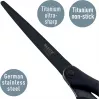 Leitz Titanium Quality Schere 180 mm, Edelstahlklingen mit Titanbeschichtung, ergonomische Soft-Grip-Griffe, Schwarz/Rot, für Papier und Stoff 5419-60-95