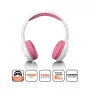 Lenco HP-010BU Kabelgebundene On-Ear-Kopfhörer für Kinder, Rosa, Lautstärkebegrenzung 85 dB, 3,5-mm-Klinkenstecker, 1,2 m Kabel A004977