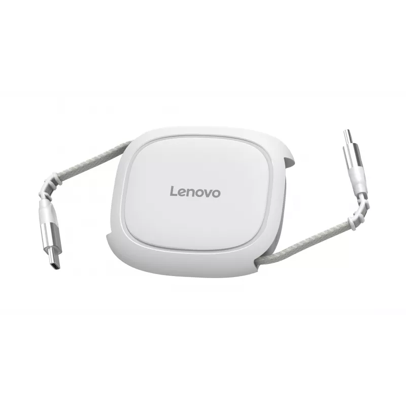 Lenovo 240W USB-C aufrollbares Kabel (Weiß) – USB 3.2 Gen 1, 5A, 4K@60Hz, E-Marker