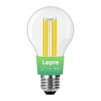 LEPRO 100094-WW-EU E27 Filament-LED-Lampe, 7,2 W (100-W-Äquivalent), 1521 lm, 2700 K Warmweiß, A60, nicht dimmbar, Energieklasse F