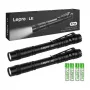 LEPRO 120023-2 Taschenlampe 2er-Pack, 1000 Lumen LED taktische Taschenlampe, IPX4 wasserresistent, verstellbarer Fokus, 5 Modi, Flugzeugaluminium, Schwarz