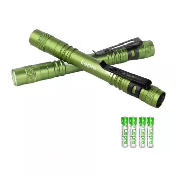 LEPRO 120023L-GN-2 LED-Taschenlampe, 2er-Pack, 1000 Lumen, zoombar, IPX4 wasserabweisend, 5 Modi, CREE XPE, Schwarz