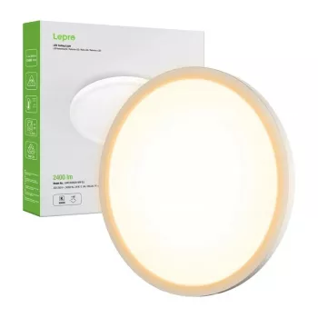 LEPRO 1500039-WW-EU 24W 2400 lm LED-Deckenleuchte, Warmweiß, dimmbar, IP54, rund