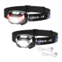 LEPRO 3200008-2 LED-Stirnlampe, 2er-Pack, 300 Lumen, wiederaufladbar, IPX4, Schwarz