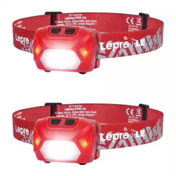 LEPRO 320014-R-2 USB wiederaufladbare LED-Stirnlampe, 300 lm, 2er-Pack