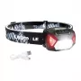 LEPRO 320014 USB wiederaufladbare LED-Stirnlampe mit CREE XPE Spot, COB Flutlicht, rotem Licht, IPX4 wasserdicht, 300 Lumen, 1200mAh Akku, verstellbarem elastischem Kopfband - Schwarz