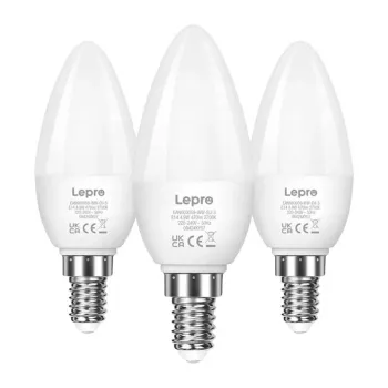 LEPRO 600059-WW-EU-3 LED-Lampe E14 C37 4,2W (40W-Äquivalent) 470lm 2700K Warmweiß 250° Abstrahlwinkel 3er-Pack