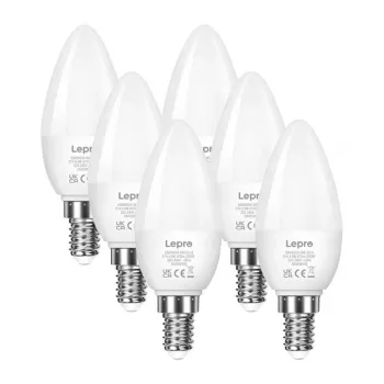 LEPRO 600059-WW-EU-6 E14 LED Kerzenlampe, 4,2 W (entspricht 40 W), 470 lm, 2700 K Warmweiß, nicht dimmbar, Energieklasse E