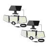 LEPRO 640005-DW-2 Solar-Bewegungsmelder-Leuchte, 2er-Pack, 600 Lumen, 6500K Kaltweiß, IP65 wasserdicht, 3 Modi, Wandmontage