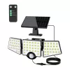 LEPRO 640005-DW Solarlampe, 3000 lm, 6500K, 3 verstellbare Köpfe, 270° Ausleuchtung, IP65, Bewegungssensor, 2400 mAh