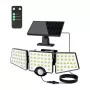 LEPRO 640005-DW Solarlampe, 3000 lm, 6500K, 3 verstellbare Köpfe, 270° Ausleuchtung, IP65, Bewegungssensor, 2400 mAh