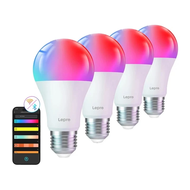 LEPRO B2 E27 Wi-Fi LED-Lampe Smart RGB+CCT 9W (60W-Äquivalent) 806lm Tunable White 2700K-6500K