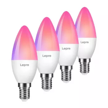 LEPRO BC1-EU-4 C37 RGBCW Wi-Fi LED-Lampe E14 4,5W 400lm Tunable White + RGB Smart Kerzenlampe