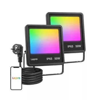 Lepro F1 50W LED Flutlicht IP65 5000Lm 5000K Tageslicht Wandmontage