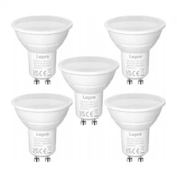 LEPRO GU10 LED-Lampe 4,5 W (entspricht 50 W), 345 lm, Tageslichtweiß 5000 K, 100° Abstrahlwinkel, nicht dimmbar, 5er-Pack