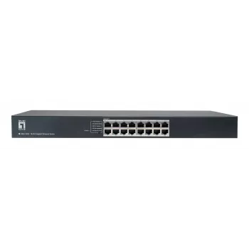 LevelOne GEU-1632 16-Port Gigabit Unmanaged Switch, 19-Zoll Rackmontage, Metallgehäuse