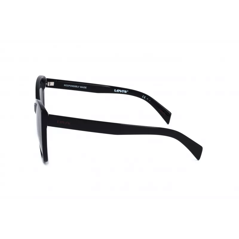 LEVI'S LV-1015-S-807 Damen eckige Sonnenbrille - Schwarzer Rahmen, graue Gläser, UV400-Schutz