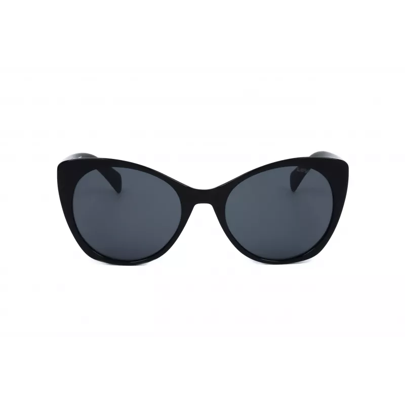 LEVI'S LV-1015-S-807 Damen eckige Sonnenbrille - Schwarzer Rahmen, graue Gläser, UV400-Schutz