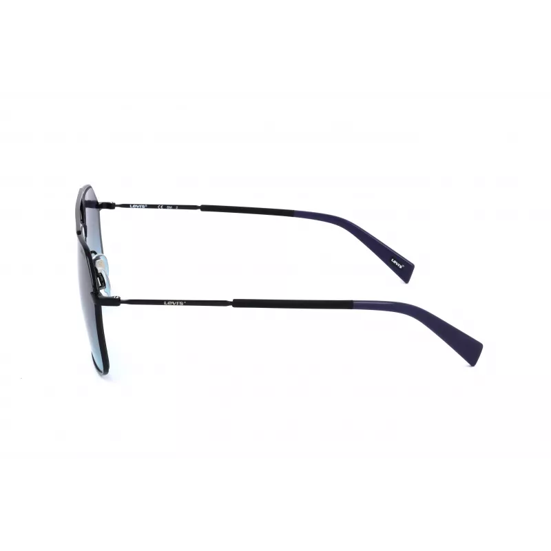 LEVI'S LV-1021-S-807 Unisex-Sonnenbrille - Schwarzer Acetatrahmen, graue Polycarbonatgläser, 58 mm