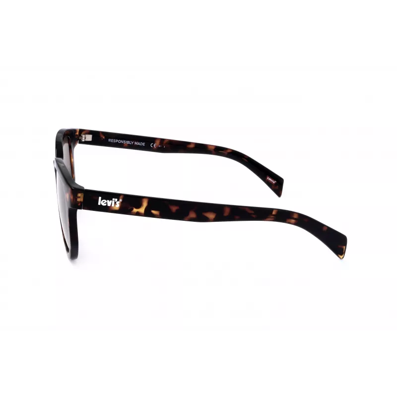 LEVI'S LV-1022-S-086 Unisex Rechteck-Sonnenbrille - Havana-Gestell, braune Gläser, 51 mm