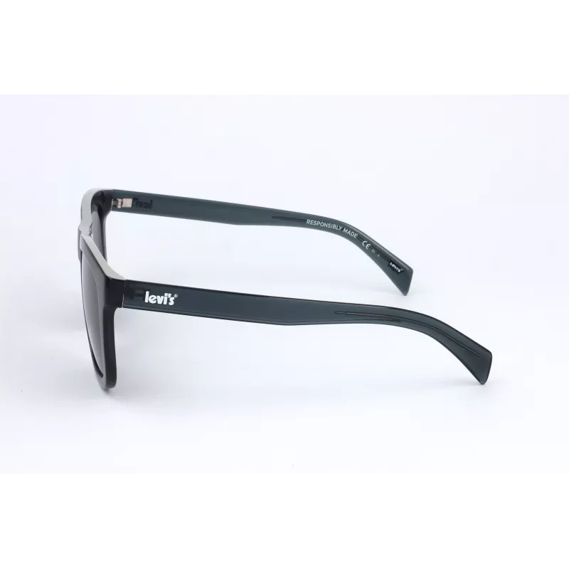 LEVI'S LV-1023-S-PJP Unisex Polarized Sunglasses - Black/Grey Frame, Grey Lens, 53mm