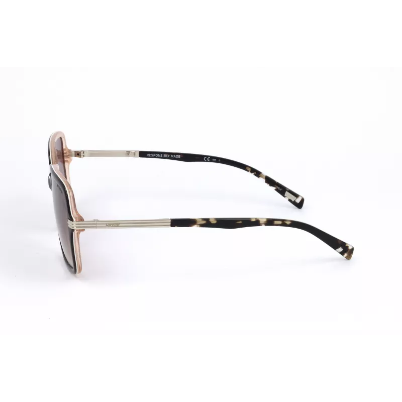 LEVI'S LV-5018-S-MS5 Damen Rechteck-Sonnenbrille - Havanna/Schildpatt Acetatrahmen, Braune Polycarbonat-Gläser, UV400-Schutz, 54/20/145 mm