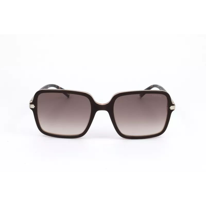 LEVI'S LV-5018-S-MS5 Damen Rechteck-Sonnenbrille - Havanna/Schildpatt Acetatrahmen, Braune Polycarbonat-Gläser, UV400-Schutz, 54/20/145 mm