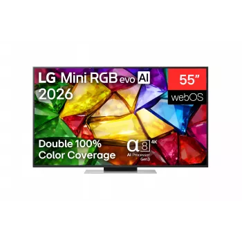 LG 55MRGB87B3B 55 Zoll 4K QNED Mini LED Smart TV mit α7 Gen6 AI-Prozessor, webOS 23, 120Hz, 4x HDMI 2.1