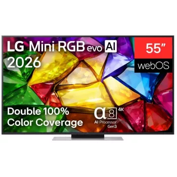 LG 55MRGB87B3B 55 Zoll 4K QNED Mini LED Smart TV mit α7 Gen6 AI-Prozessor, webOS 23, 120Hz, 4x HDMI 2.1