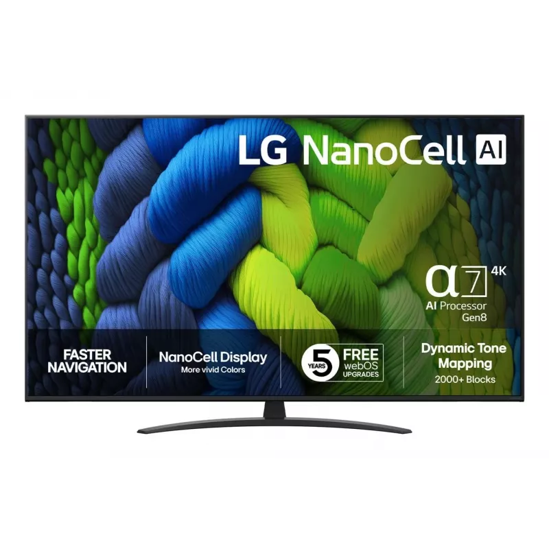 LG 65NANO82A6B 65-Zoll 4K NanoCell Smart TV mit webOS, HDR10 Pro, α5 Gen5 AI Processor 4K