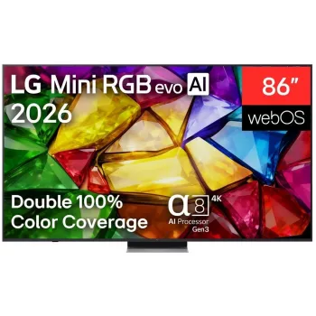 LG 86MRGB87B3B 86-Zoll 4K UHD Smart TV mit Mini-LED (Mini-RGB) Technologie, webOS 23, α7 AI-Prozessor 4K Gen6, Schwarz
