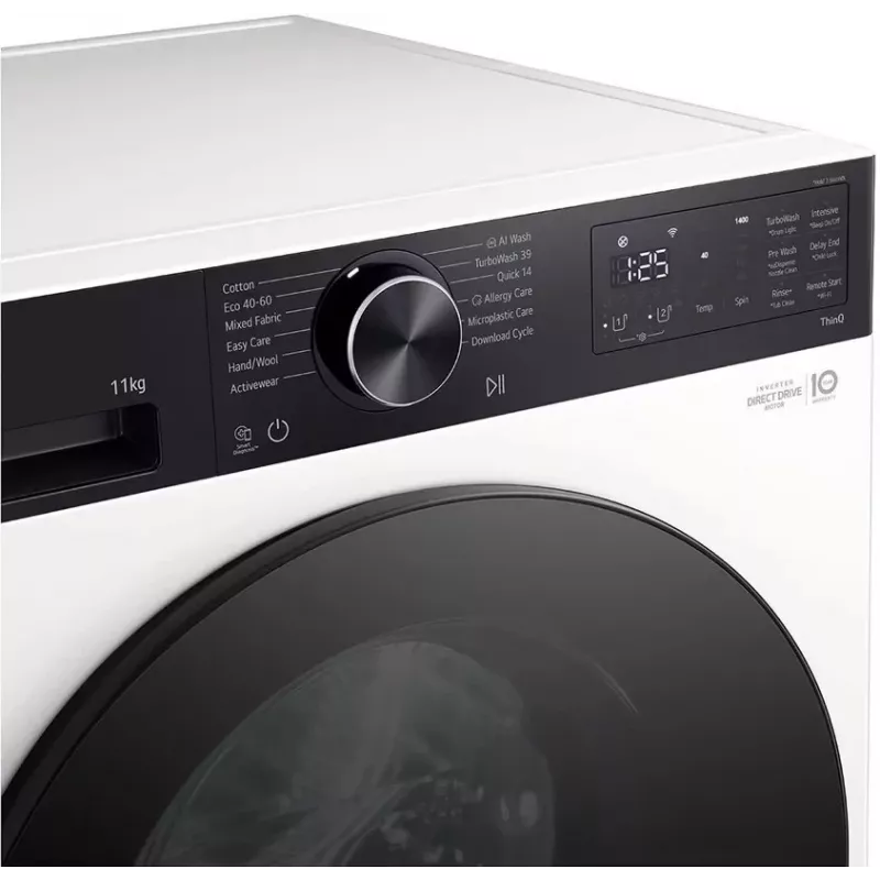 LG F4X5511TKB 11 kg Frontlader-Waschmaschine mit AI DD™ und Steam™ - Black Steel