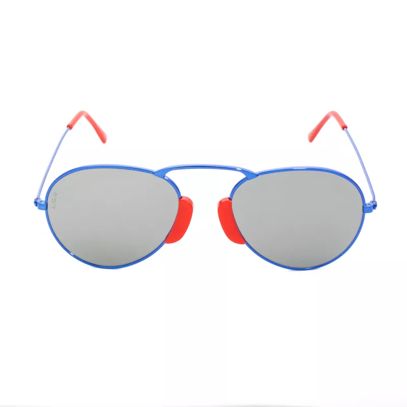 LGR AGADIR-BLUE08 Unisex Sonnenbrille Havana Rahmen Blaue Gläser 54/20/145 mm