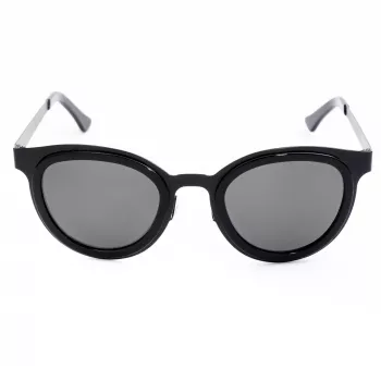 LGR FELI-BLACK01 Unisex-Sonnenbrille - Schwarzer Rahmen, dunkelgraue Gläser, 47/24/145 mm