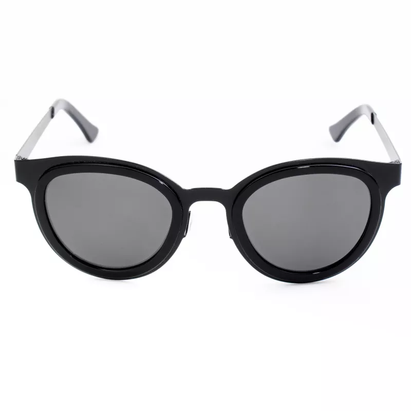 LGR FELI-BLACK01 Unisex-Sonnenbrille - Schwarzer Rahmen, dunkelgraue Gläser, 47/24/145 mm