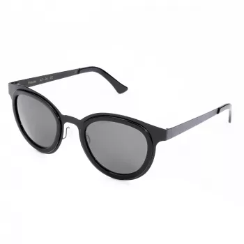 LGR FELI-BLACK01 Unisex-Sonnenbrille - Schwarzer Rahmen, dunkelgraue Gläser, 47/24/145 mm