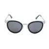 LGR FELI-SILVER01 Unisex-Sonnenbrille - Silberner Acetatrahmen, graue Polycarbonatgläser, UV400-Schutz, 47/24/145 mm