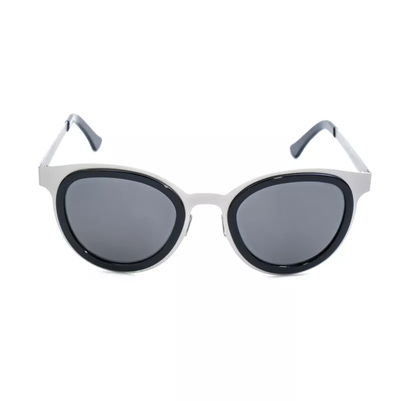 LGR FELI-SILVER01 Unisex-Sonnenbrille - Silberner Acetatrahmen, graue Polycarbonatgläser, UV400-Schutz, 47/24/145 mm