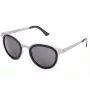 LGR FELI-SILVER01 Unisex-Sonnenbrille - Silberner Acetatrahmen, graue Polycarbonatgläser, UV400-Schutz, 47/24/145 mm