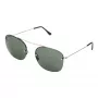 LGR Maasa Sonnenbrille Schwarz - Rechteckiger Acetatrahmen mit grauen Mineralgläsern - 54/18/145 mm