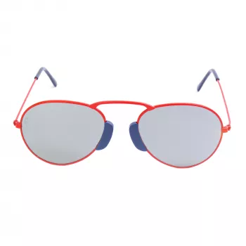 LGR Unisex Agadir Sonnenbrille Rote Gläser Schwarzer Rahmen 54/20/145 mm
