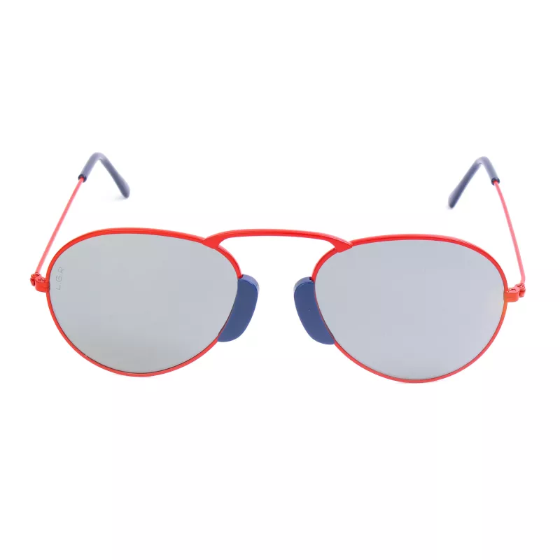 LGR Unisex Agadir Sonnenbrille Rote Gläser Schwarzer Rahmen 54/20/145 mm