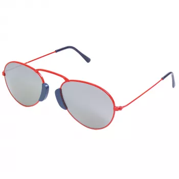 LGR Unisex Agadir Sonnenbrille Rote Gläser Schwarzer Rahmen 54/20/145 mm