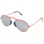 LGR Unisex Agadir Sonnenbrille Rote Gläser Schwarzer Rahmen 54/20/145 mm